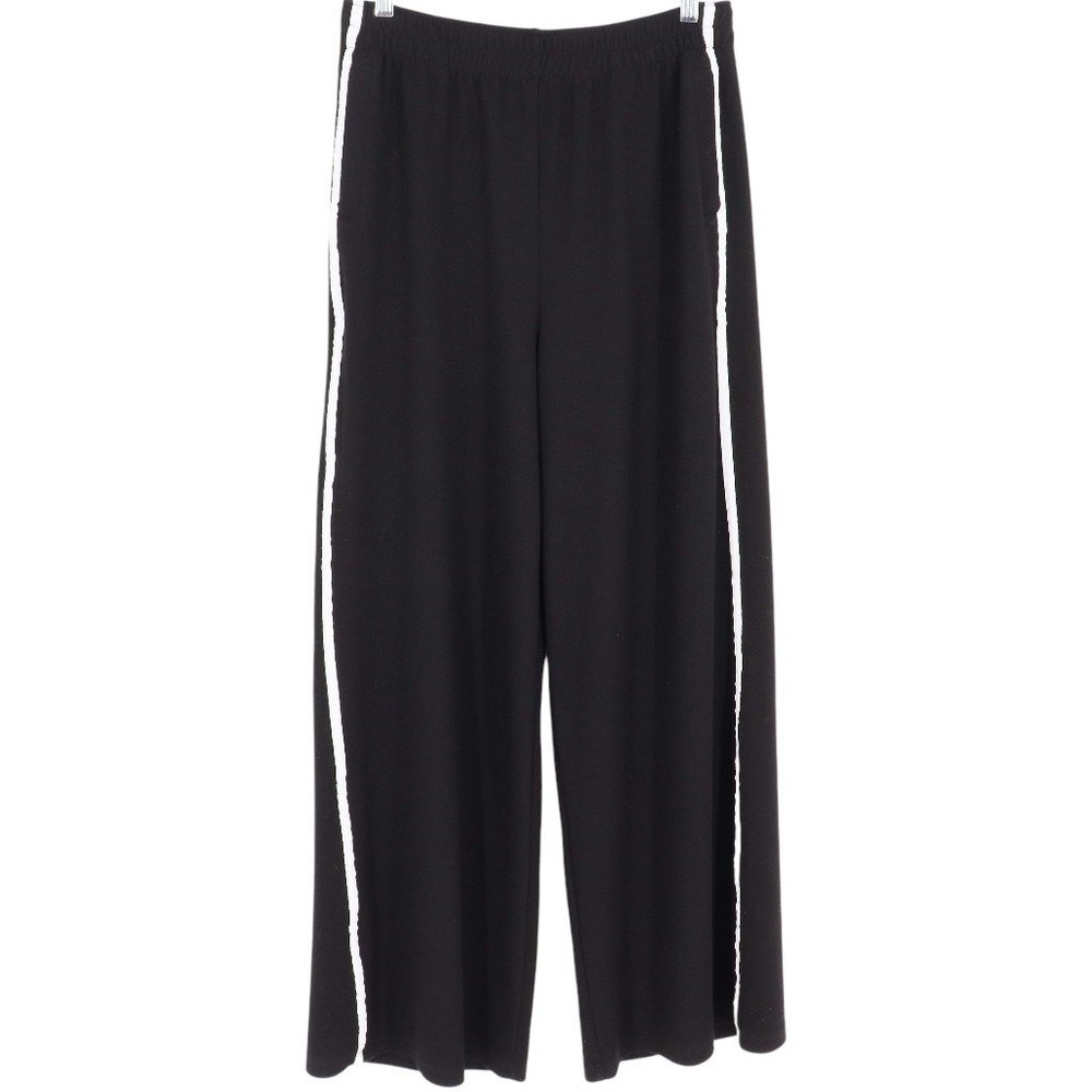 Perfectwhitetee Women's Nadia Wide Leg Sweatpants Size L Black Relaxed Casual